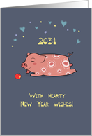 Cheerful Year of the Pig: Celebrating 2031 card