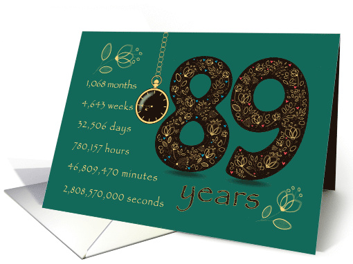 89th Friendship Anniversary. Time counting floral card. card (1576086)
