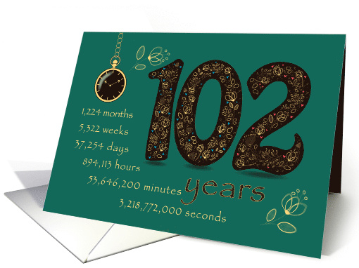 102nd Friendship Anniversary. Time counting floral card (1580344)