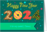 Happy New Year 2024 Donuts Custom front card