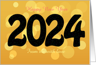 Romantic Golden New Year 2024 Custom text From Me With Love card