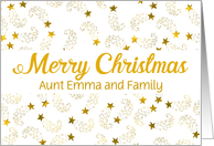 Custom Merry Christmas Shooting Stars For Aunt and Family card