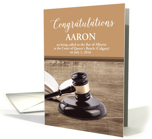 Custom Congratulations Call to Bar Gavel, Pounding Block,... (1437450)