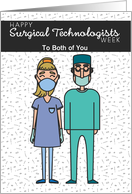 Custom Two People Dressed for Surgery, Surgical Technologists Week card