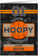 Custom Name Basketball 1st Birthday For Cousin card