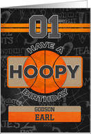 Custom Name Basketball 1st Birthday For Godson card