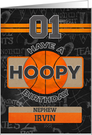 Custom Name Basketball 1st Birthday For Nephew card