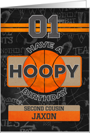 Custom Name Basketball 1st Birthday For Second Cousin card