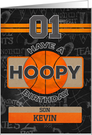 Custom Name Basketball 1st Birthday For Son card
