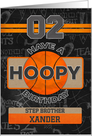 Custom Name Basketball 2nd Birthday For Step Brother card