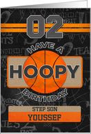 Custom Name Basketball 2nd Birthday For Step Son card