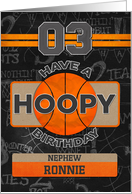 Custom Name Basketball 3rd Birthday For Nephew card
