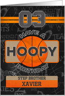 Custom Name Basketball 3rd Birthday For Step Brother card