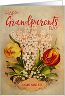 Custom Vintage Flowers Grandparents Day For Sister card
