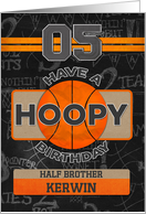 Custom Name Basketball 5th Birthday For Half Brother card
