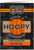 Custom Name Basketball 5th Birthday For Step Daughter card
