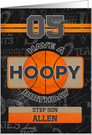 Custom Name Basketball 5th Birthday For Step Son card