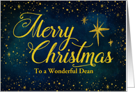 Custom For School Dean Christmas Gold Effect Stars on Night Sky card