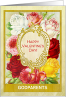 Custom For Godparents Floral Valentine’s Day with Roses card