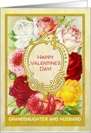 Custom For Granddaughter and Husband Floral Valentine’s Day with Roses card