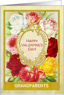Custom For Grandparents Floral Valentine’s Day with Roses card