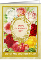 Custom For Sister and Brother-in-Law Floral Valentine’s Day with Roses card