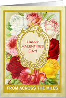 Custom From Across the Miles Valentine’s Day with Roses card