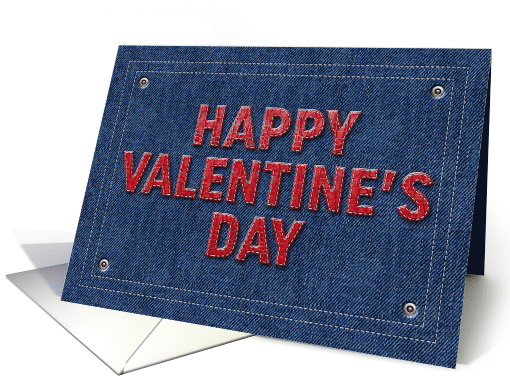Stitched Leather Effect on Jeans Valentine's Day card (1464822)