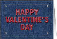 Stitched Leather Effect on Jeans Valentine’s Day card