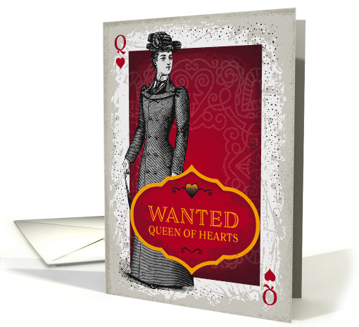 Wanted Queen of Hearts, Be My Valentine Vintage card (1465784)