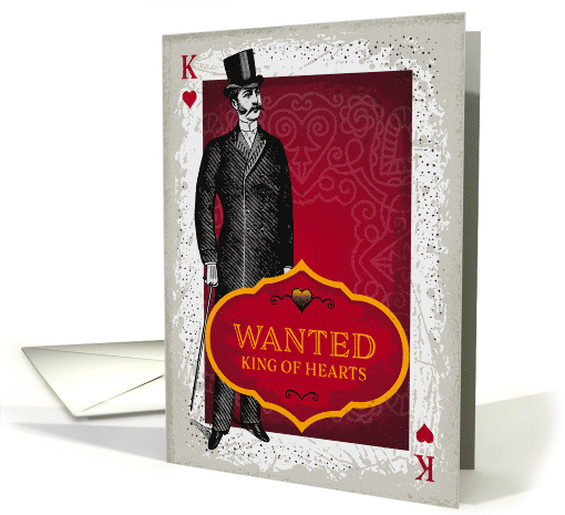 Wanted King of Hearts, Be My Valentine Vintage card (1465788)