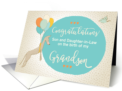Custom Congratulations Son and Daughter in Law for New Grandson card
