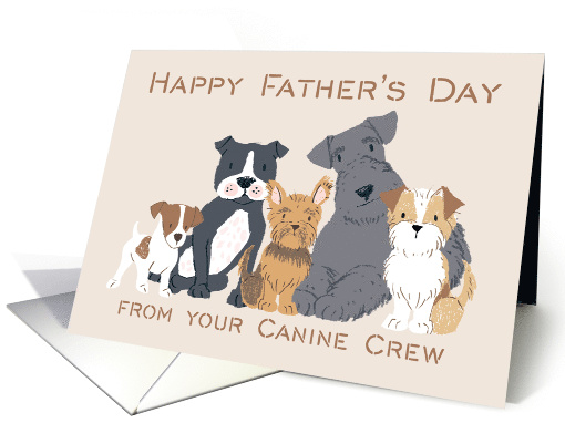 Illustrated Father's Day from Canine Crew, Pet dogs, Terriers card