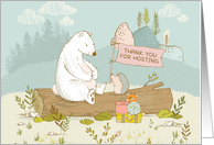 Thank You for Hosting Foreign Exchange Student, Polar Bear, Hedgehog card