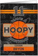 Custom Name Basketball 11th Birthday For Cousin card
