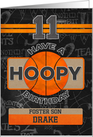 Custom Name Basketball 11th Birthday For Foster Son card