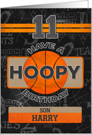 Custom Name Basketball 11th Birthday For Son card