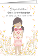 Custom Congratulations Great Granddaughter on Losing Two Front Teeth card