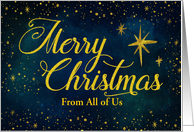 Custom Merry Christmas From All of Us, Starry Night Sky card