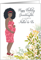 Illustrated Birthday for Pregnant Granddaughter African American card