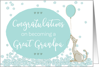 Illustrated Congratulations Great Grandpa Balloon Dog Flowers Hearts card