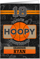 Custom Name Basketball 18th Birthday For Grandson card