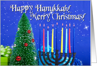 Happy Hanukkah Merry Christmas multi-faith card