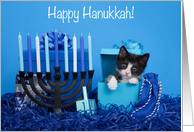 Tuxedo Kitten Happy Hanukkah card