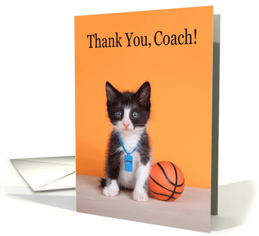 Kitten Thank You Basketball Coach card (1620672)