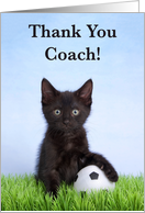 Kitten Thank You Soccer Coach card