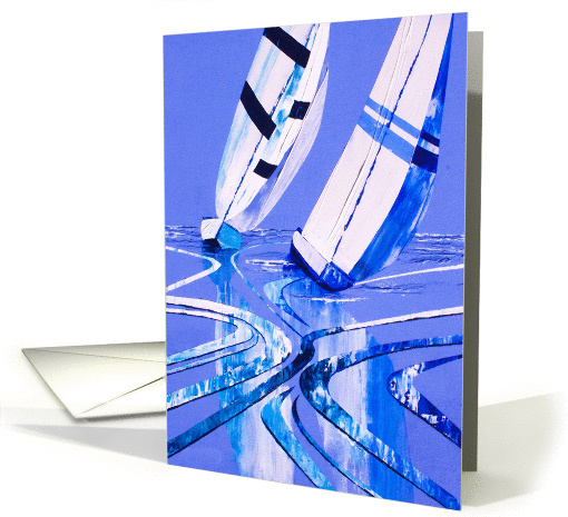 Contemporary Painting of Yachts card (1443070)