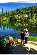 Birthday - Boy & Girl Standing by a Lake in a Forest card