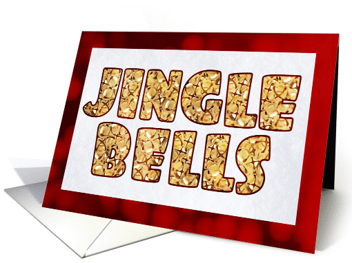 Jingle Bells Collage with Snow - Christmas - Happy Holidays card