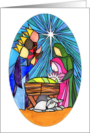 Stained Glass Style Christmas Nativity card